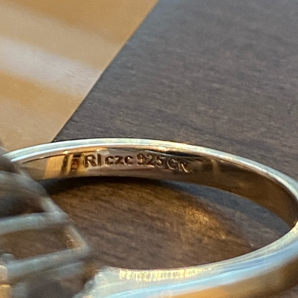 Sterling Silver Cubic Zirconia Blue Sapphire Ring - Picture 14 of 16